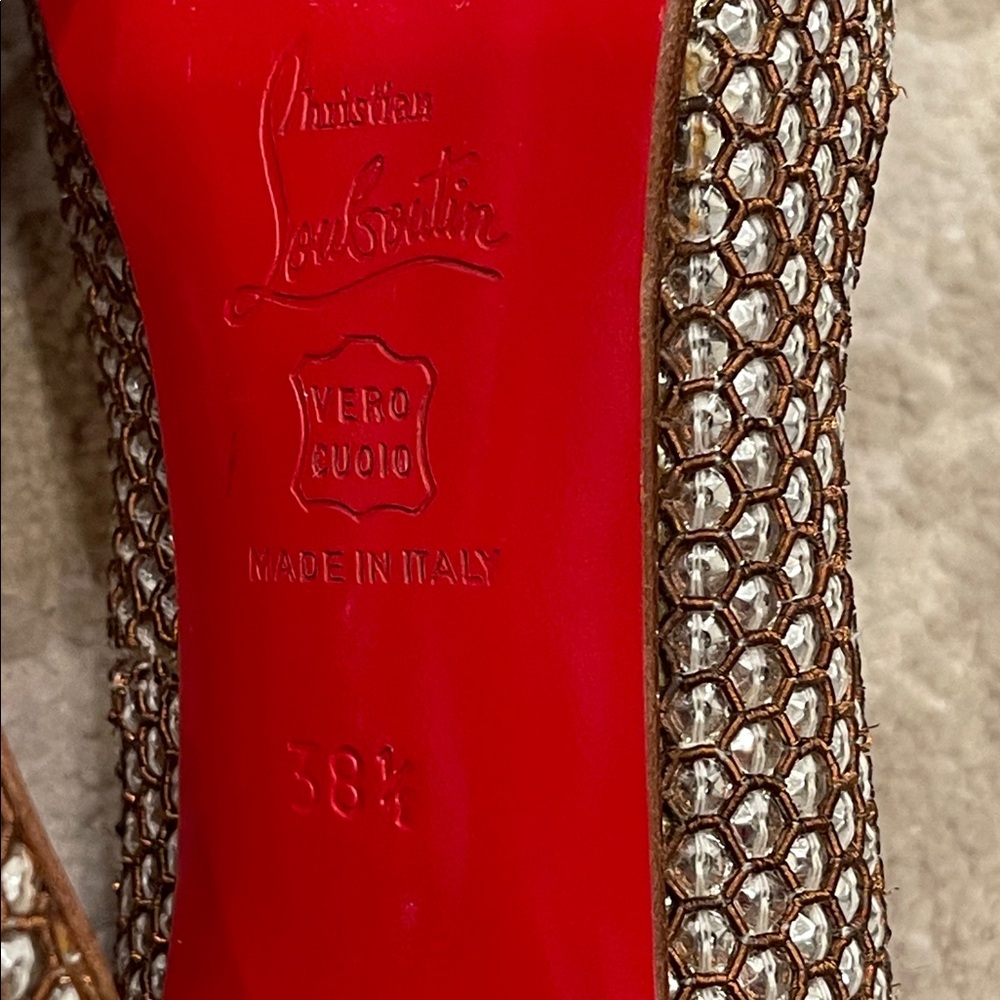 Christian Louboutin Sequin JEWELED Pigalle Silver Pumps Heels Shoes 38.5 - Picture 11 of 15